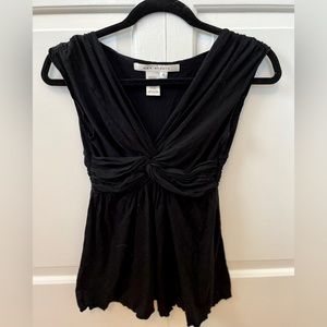 Max Studio - short sleeve v neck black top.  Size S.